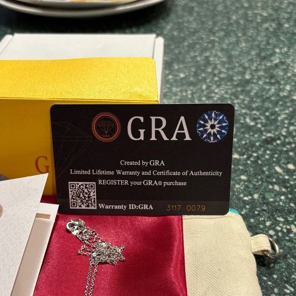 Dazzling Silver, Moissanite diamond Pendant Necklace - Picture 5 of 6